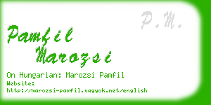 pamfil marozsi business card